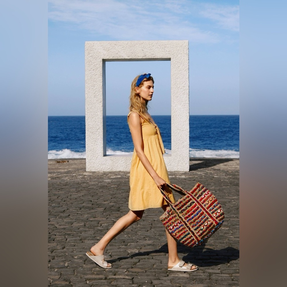 dRA Los Angeles Anthropologie Sunshine Dress Yellow Mini Dress Cotton Linen